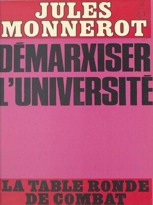 cover image of Démarxiser l'université